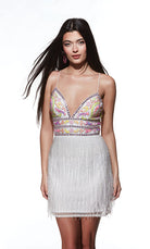 UNK-4801. Short, V-neck, Straight, Strappy Back image 11
