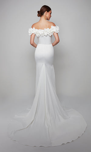 UNK-7061. Long, Off The Shoulder, Mermaid, Closed Back image 1