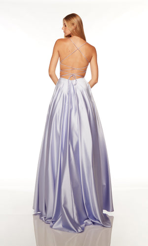 UNK-1761. Long, Scoop Neck, A-line, Strappy Back image 5