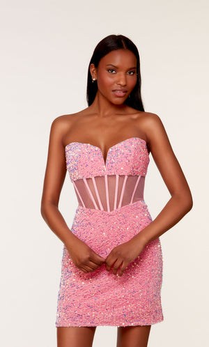 UNK-4792. Short, Sweetheart Neckline, Straight image 5