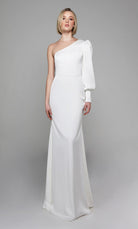 UNK-7065. Long, One Shoulder, Straight, Closed Back image 5