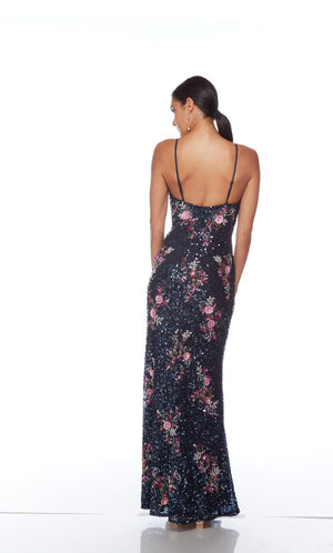 UNK-88012. Long, Plunging Neckline, Straight image 1