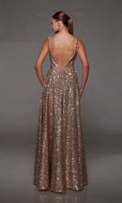 UNK-1793. Long, Plunging Neckline, A-line image 3