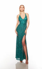 UNK-88001. Long, V Neckline, Straight, Open Back image 5