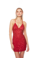 UNK-84000. Short, V Neckline, Straight, Strappy Back image 15