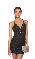 UNK-84000. Short, V Neckline, Straight, Strappy Back image 3