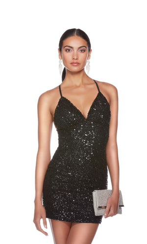 UNK-84000. Short, V Neckline, Straight, Strappy Back image 3