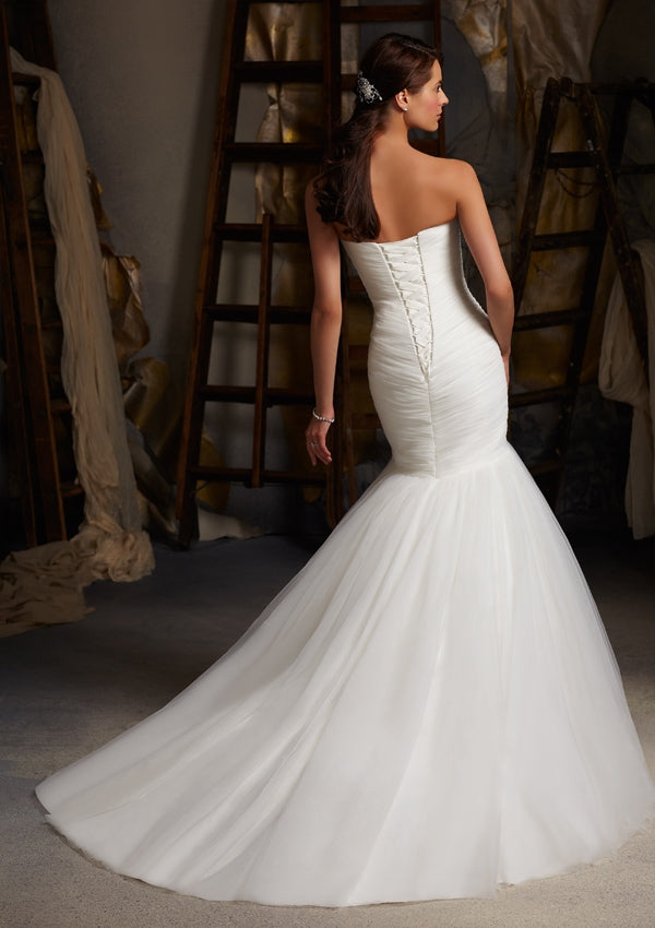 UNK-Asymmetrically Draped Net Morilee Bridal image 2