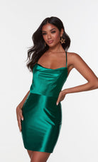 UNK-4528. Short, Cowl Neck, Straight, Strappy Back image 4