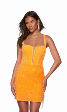 UNK-4795. Short, Plunging Neckline, Straight image 7
