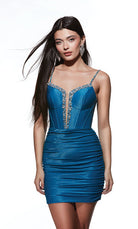 UNK-4922. Short, Plunging Neckline, Straight image 2