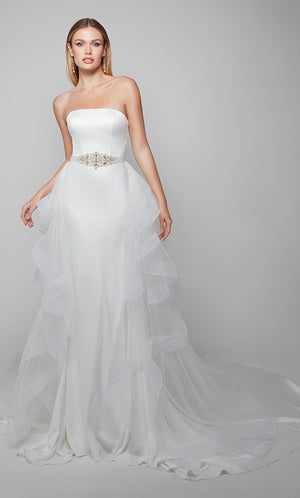 UNK-7025. Detachable Tulle Train. Bridal. image 1