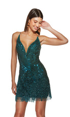 UNK-4803. Short, Plunging Neckline, Straight image 10