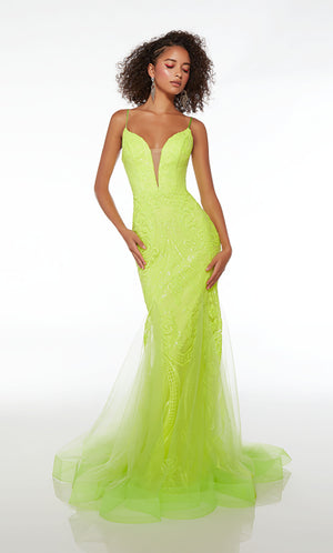 UNK-61554. Long, Plunging Neckline, Mermaid image 0