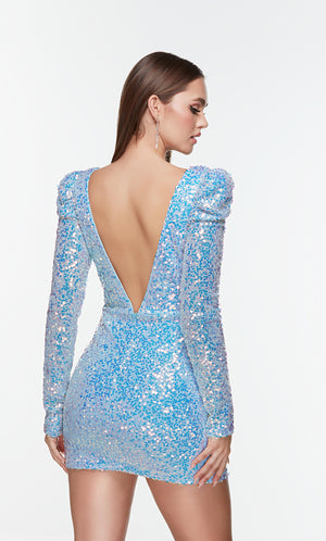 UNK-4540. Short, Plunging Neckline, Straight image 6