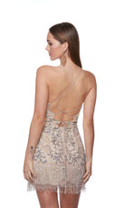 UNK-4672. Short, V-neck, Straight, Open Back image 4