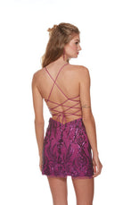 UNK-4668. Short, Plunging Neckline, Straight, Open Back image 1