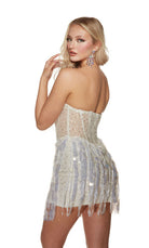 UNK-4876. Short, Strapless, Straight, Closed Back image 6