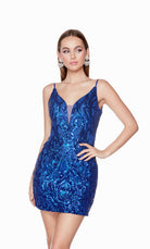 UNK-4656. Short, Plunging Neckline, Straight image 0