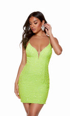 UNK-4597. Short, Plunging Neckline, Straight image 7