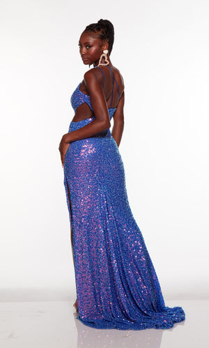 UNK-61393. Long, One Shoulder, Straight, Strappy Back image 5