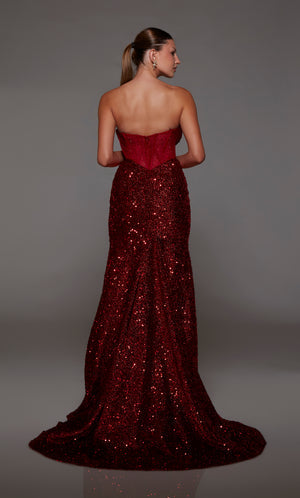 UNK-1775. Long, Strapless Neckline, Fit N Flare image 6