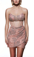 UNK-4864. Short, Strapless, Straight, Closed Back image 3