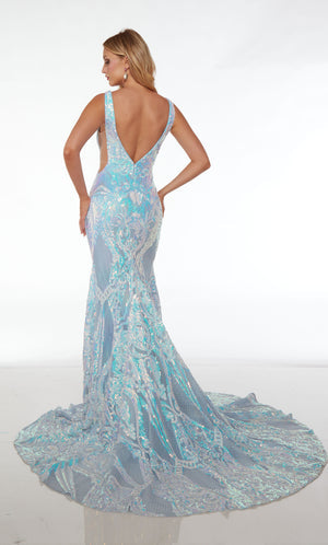 UNK-61651. Long, Plunging Neckline, Mermaid image 1