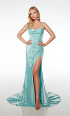UNK-61490. Long, Sweetheart/Cowl Neckline, Fit N Flare, Strappy Back image 2