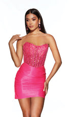 UNK-4916. Short, Strapless, Straight, Closed Back image 3