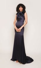 UNK-7067. Long, High Neck, Fit N Flare, Closed Back image 3