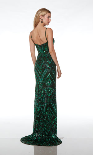 UNK-61481. Long, Plunging Neckline, Straight image 3