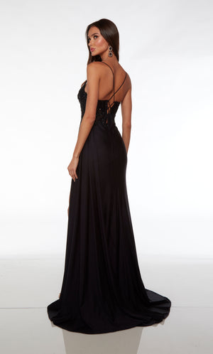 UNK-61701. Long, Plunging Neckline, Straight/Fitted image 1