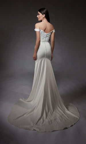 UNK-7098. Long, Off The Shoulder, Fit N Flare image 7