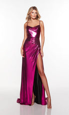 UNK-61430. Long, Cowl Neck, Straight, Lace Up Back image 4