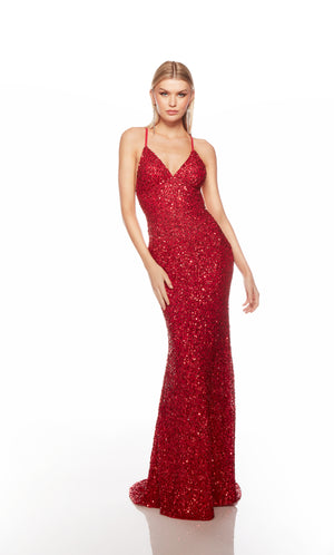 UNK-88003. Long, V Neckline, Straight, Open Back image 11