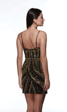 UNK-4879. Short, Plunging Neckline, Straight image 3
