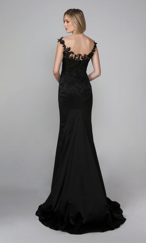 UNK-7026. Long Bridal Gown, Off The Shoulder, Fit N Flare image 5