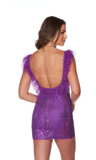 UNK-4669. Short, Plunging Neckline, Straight, Open Back image 1