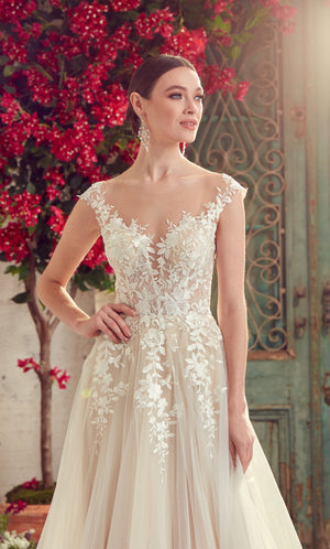 UNK-Wedding Dress: 5090. Long, Plunging Neckline, Medium Fullness image 13