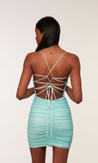 UNK-4733. Short, Cowl Neck, Straight, Strappy Back image 8