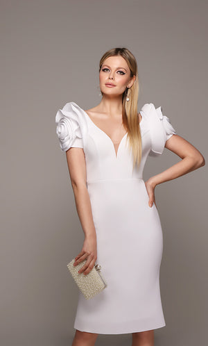 UNK-70024. Short, Plunging Neckline, Straight image 4