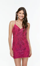 UNK-4515. Short, V-neck, Straight, Strappy Back image 9