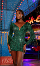 UNK-4873. Short, Plunging Neckline, Straight, Open Back image 12