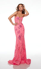 UNK-61505. Long, Strapless, Fit And Flare, Lace-up Back image 3