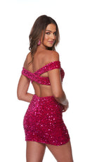 UNK-4775. Short, Off The Shoulder, Straight, Open Back image 6