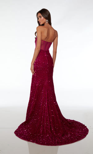UNK-61500. Long, Strapless, Fit and Flare, Closed Back image 1