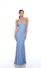 UNK-88003. Long, V Neckline, Straight, Open Back image 6