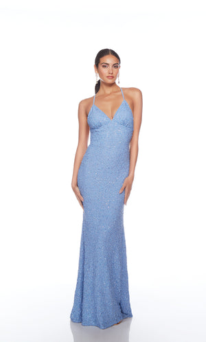 UNK-88003. Long, V Neckline, Straight, Open Back image 6