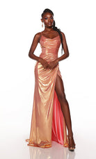 UNK-61430. Long, Cowl Neck, Straight, Lace Up Back image 0